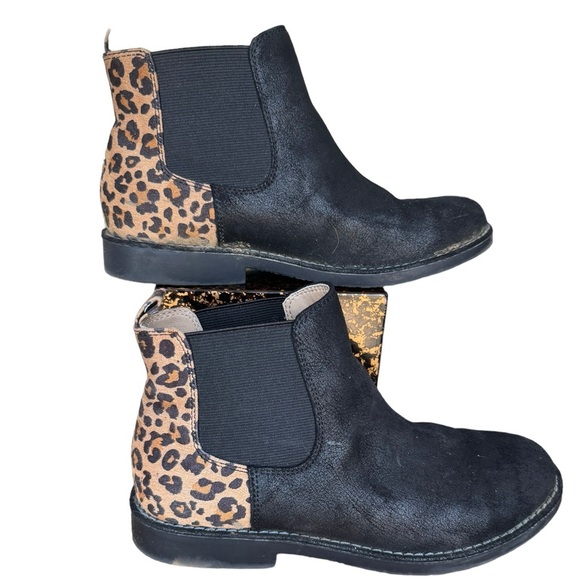 Seven Dials Black Animal Print Ankle Booties Size 7m - Picture 1 of 5